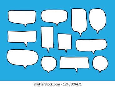 Vector bubbles speech set. hand-drawn. Illustration.