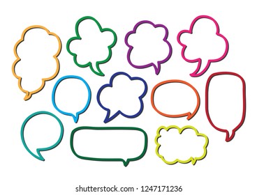 Vector bubbles speech set. hand-drawn.