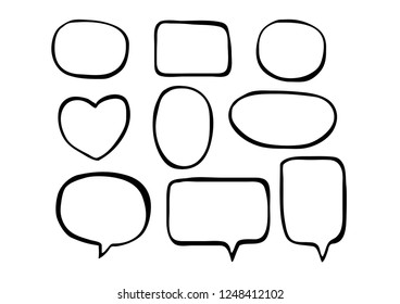 Vector bubbles speech set. hand-drawn.