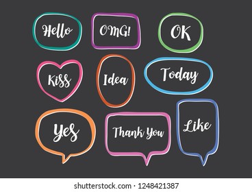 Vector bubbles speech set. hand-drawn.