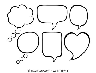 Vector bubbles speech set. hand-drawn.