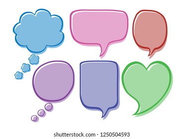 Vector bubbles speech set. hand-drawn.