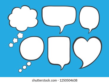 Vector bubbles speech set. hand-drawn.