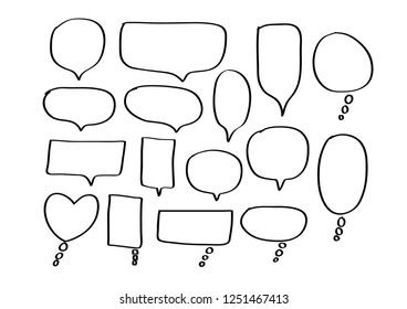 Vector bubbles speech set. hand-drawn.