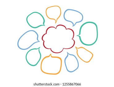 Vector bubbles speech set. hand-drawn.