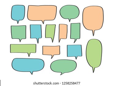 Vector bubbles speech set. hand-drawn. Illustration.