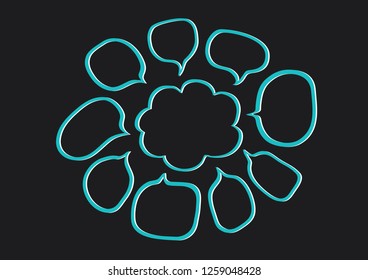 Vector bubbles speech set. hand-drawn.