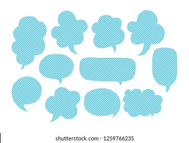 Vector bubbles speech set. hand-drawn. Polka dot.