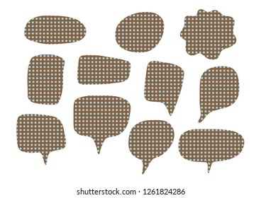 Vector bubbles speech set. hand-drawn. Polka dot.