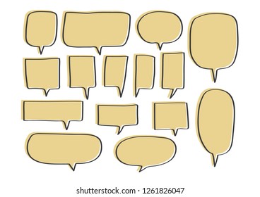 Vector bubbles speech set. hand-drawn. Illustration.