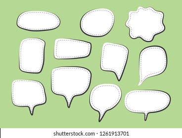 Vector bubbles speech set. hand-drawn. Illustration.