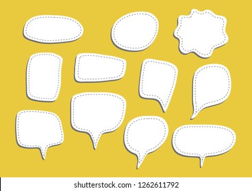 Vector bubbles speech set. hand-drawn.