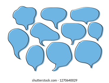 Vector bubbles speech set. hand-drawn.