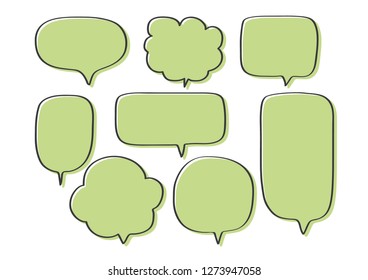 Vector bubbles speech set. hand-drawn.