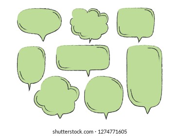 Vector bubbles speech set. hand-drawn.