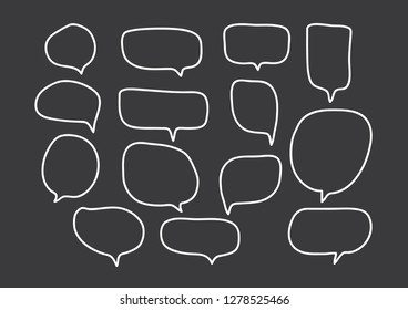 Vector bubbles speech set. hand-drawn