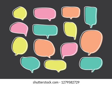 Vector bubbles speech set. hand-drawn.