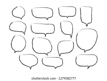 Vector bubbles speech set. hand-drawn