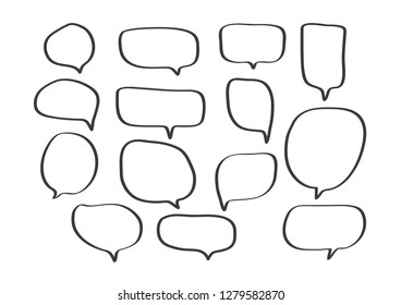 Vector bubbles speech set. hand-drawn