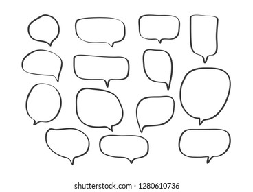 Vector bubbles speech set. hand-drawn