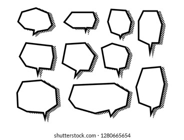 Vector bubbles speech set. hand-drawn.
