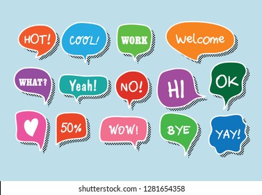 Vector bubbles speech set. hand-drawn. Illustration.