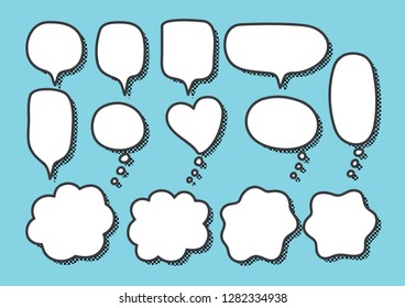 Vector bubbles speech set. hand-drawn.