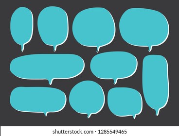 Vector bubbles speech set. hand-drawn.