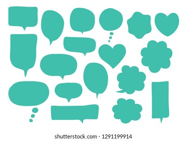Vector bubbles speech set. hand-drawn.