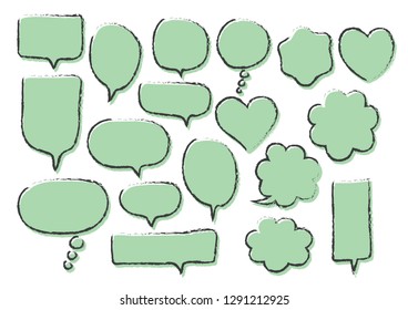 Vector bubbles speech set. hand-drawn.