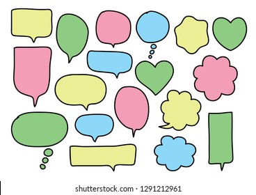 Vector bubbles speech set. hand-drawn.