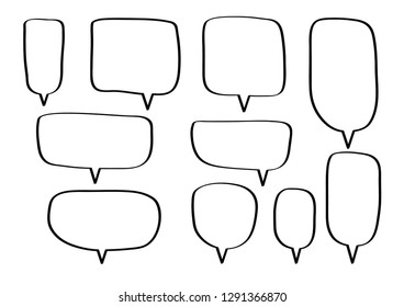 Vector bubbles speech set. hand-drawn.