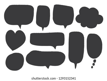Vector bubbles speech set. hand-drawn.