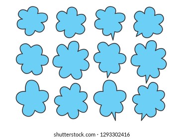 Vector bubbles speech set. hand-drawn.