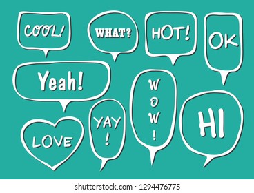 Vector bubbles speech set. hand-drawn.