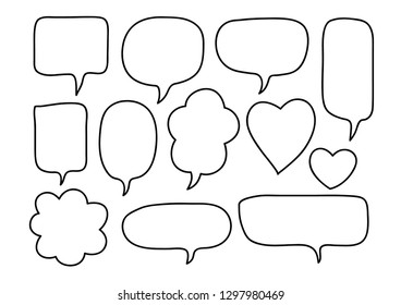 Vector bubbles speech set. hand-drawn.