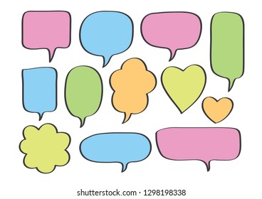 Vector bubbles speech set. hand-drawn.