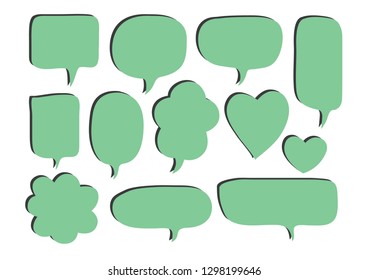 Vector bubbles speech set. hand-drawn.