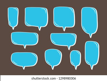Vector bubbles speech set. hand-drawn.