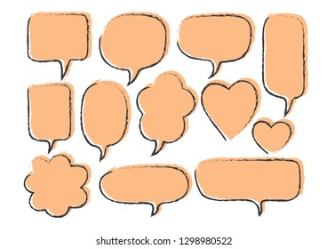 Vector bubbles speech set. hand-drawn.