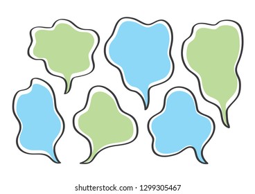 Vector bubbles speech set. hand-drawn. 