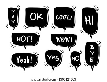 Vector bubbles speech set. hand-drawn.