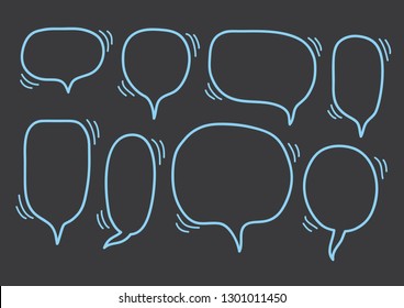 Vector bubbles speech set. hand-drawn.