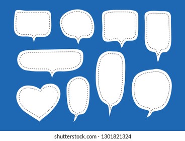 Vector bubbles speech set. hand-drawn.