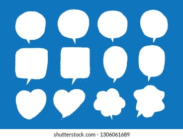 Vector bubbles speech set. hand-drawn.