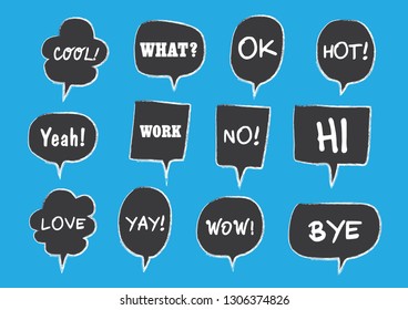 Vector bubbles speech set. hand-drawn.