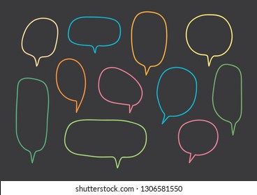 Vector bubbles speech set. hand-drawn.