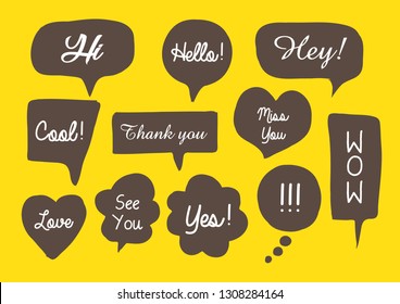 Vector bubbles speech set. hand-drawn.