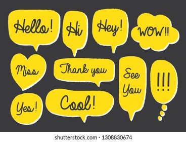 Vector bubbles speech set. hand-drawn.