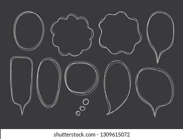 Vector bubbles speech set. hand-drawn.